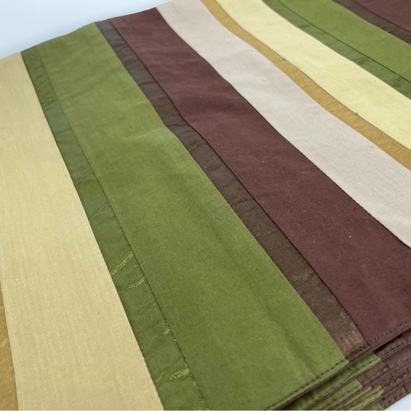 Milli Home Burnt Stripe Placemats Set 12 100% Cotton Designed by Marsha Cutler - Picture 8 of 10